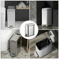 thumbnail image 2 of Trash Can Silver 1Set 9.82X5.50X14.66in Stainless Steel, 2 of 9