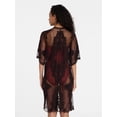 thumbnail image 3 of Time and Tru Women's Lace Coverup, Sizes XXL/XXXL, Darkest Brown, 3 of 5
