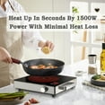 thumbnail image 2 of Hot Plate Electric Single Burner 1500W Portable Burner for Cooking with Adjustable Temperature & Stay Cool Handles, Non-Slip Rubber Feet, Stainless Steel Easy to Clean, Compatible for All Cookwares, 2 of 6