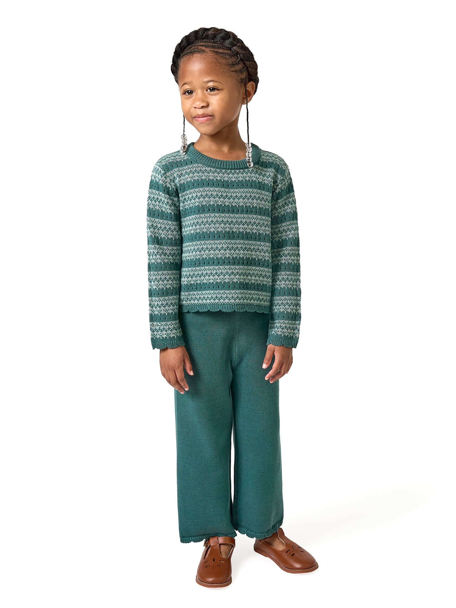 Modern Moments by Gerber Toddler Girl Pointelle Sweater Knit Set, 2-Piece, Sizes 12 Months - 5T