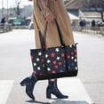 thumbnail image 4 of FORMRS Canvas Laptop Tote Bag for Women with 15.6" Computer Compartments Shoulder Handbag, Red Starry Pattern, 4 of 7