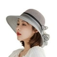 thumbnail image 4 of Riforla Women Hat Bridal Wedding Tea Party Wide Brim Summer Sun Cap Womens Hats Grey, 4 of 8