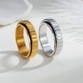 thumbnail image 3 of Rotatable Vertical Stripe Stainless Steel Fidget Ring for Women Men, Anxiety Mood Fidget Jewelry, 3 of 7