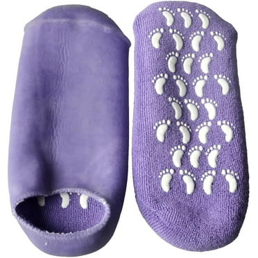 Spa Gel Socks for Soften Cracked Skin Moisturising Feet Care Exfoliating Dry Heel Booties Pedicure - Purple