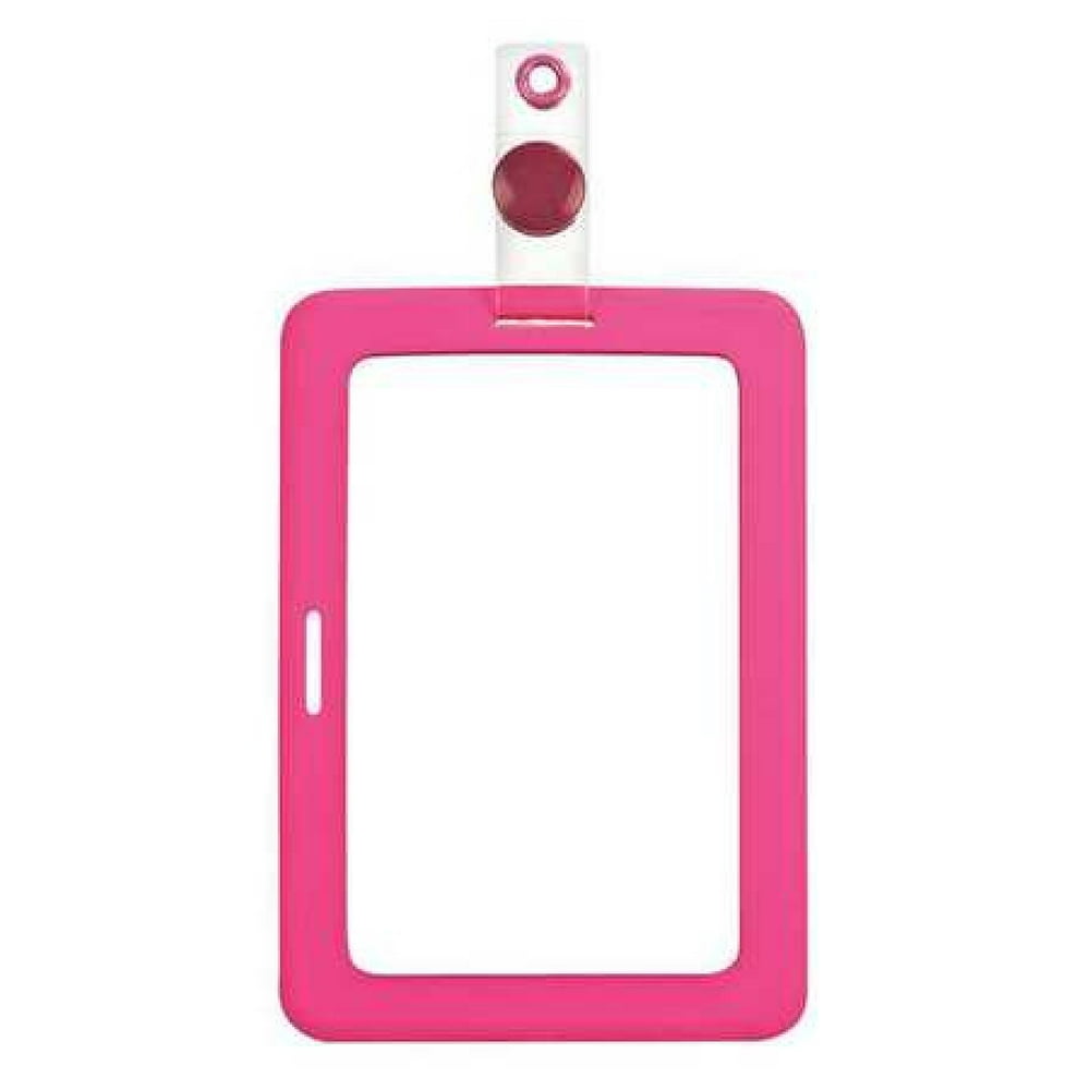 MyID™ Rubberized Pink ID Badge Holder for Key Cards and ID Cards, 4" x
