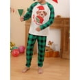 thumbnail image 3 of Gureui Family Matching Christmas Pajamas Sets, Long Sleeve Round Neck Dog Print Patchwork Tops + Green Elastic Band Plaid Pants Set or Long Sleeve Plaid Jumpsuit Sleepwear, 3 of 9