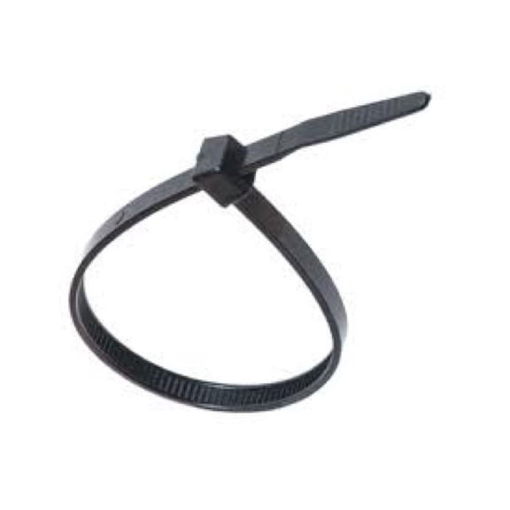 Releasable 11", 50 lb. UV Black Cable Ties - (pack of 100)
