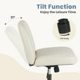 thumbnail image 5 of Office Chair Armless Criss Cross Legged Chair No Wheels, Comfy Home Office Desk Chairs, Adjustable Swivel Padded Fabric Vanity Task Computer Chair, 5 of 14