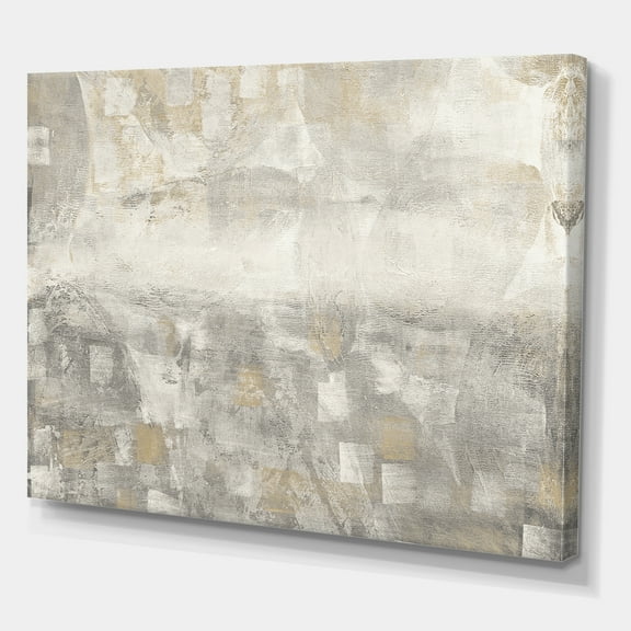 Designart 'Gray Abstract Watercolor' Contemporary gallery-wrapped Canvas