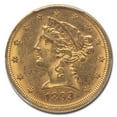 thumbnail image 2 of 1893-O $5 Liberty Gold Half Eagle MS-62 PCGS, 2 of 3
