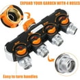 thumbnail image 2 of 4 Way Heavy Duty Hose Splitter with 4 Valves for 3/4 Inch Garden Faucet Adapter, 2 of 7