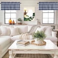 thumbnail image 4 of Navy Blue Check Kitchen Curtain Valances for Windows Farmhouse Short Curtains, Farmhouse Buffalo Plaid Blue Rod Pocket Valance Curtain for Bedroom Cafe Living Room 42"x12", 4 of 8