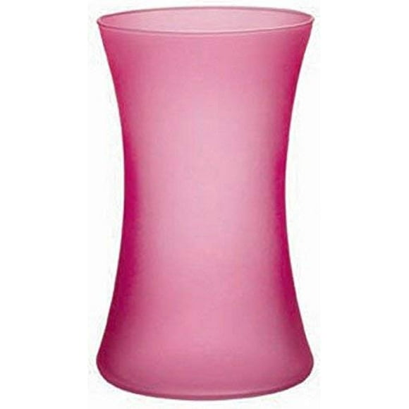 Floral Supply Online 8"" Gathering Vase and Flower Guide Booklet - Decorative Glass Flower Vase for Floral Arrangements Weddings Home Decor or Office. (Pink)