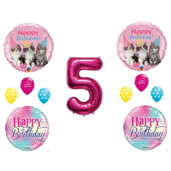 5th Birthday Party Kittens Purrfect  Balloons Decoration Supplies Cats Studio