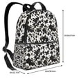 thumbnail image 4 of Lsque Cow Skin 1 Pattern Backpack – School Travel Canvas Daypack with Ergonomic Padded Straps, Multiple Compartments & Leather Handle, 4 of 5