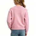 thumbnail image 5 of Auroural Girls Cardigan Sweater Girls Heart Patch Knit Cardigan Long Sleeve Colorful Button Down Crew Neck Sweater Coat Kids 1-10 Years, 5 of 9
