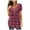 Red, variant on IROINNID Women's Printed Round Neck Pleated Short Sleeve Loose Tunic Tops