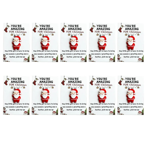 Aufmer 40 Pcs Tiny Christmas Card Set, Pocket Holiday Greetings, Festive Message Cards, Miniature Santa Notes(Multicolor)