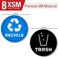thumbnail image 2 of 8 Pack Recycle Logo and Trash can Sticker to Organize Your Trash - for Garbage containers and Recycle Bins - Premium Vinyl Decal (Blue, XSmall), 2 of 8