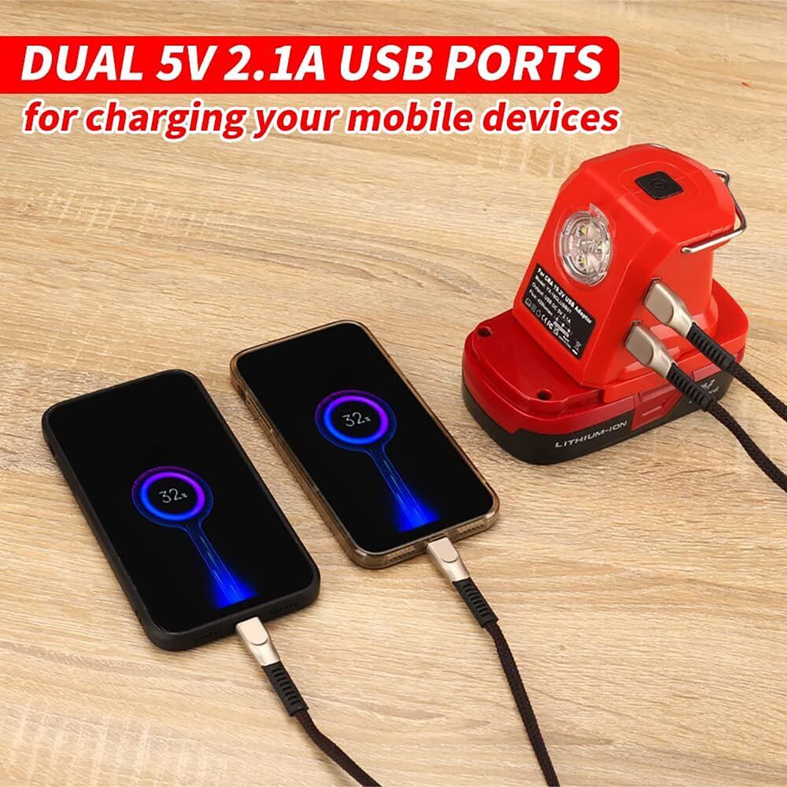 Multi-functional Charger Adapter with LED Dual USB Output Power Bank for Craftsman 19.2V Ni-cd Battery