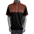thumbnail image 3 of Paiwinds Men's Color Block Short Sleeve Half-Zip Stand Collar Pocket Casual Sportswear T-Shirt, 3 of 9