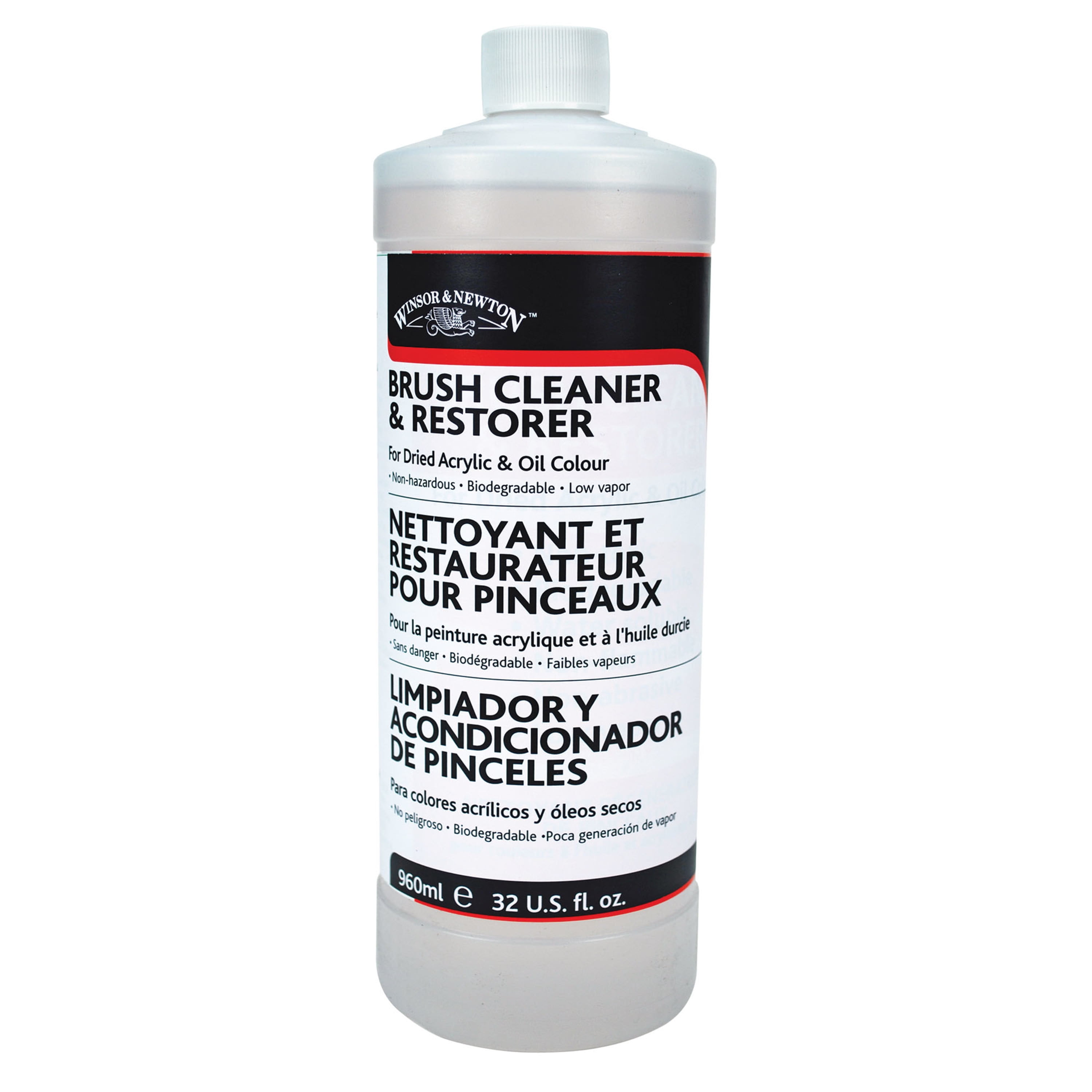 Winsor & Newton Brush Cleaner & Restorer, 32 oz.