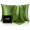 thumbnail image 1 of Chenchen Mulberry Silk Pillowcase for Hair and Skin, Silk Pillow Cases King Size with Hidden Zipper 20"x40", Extraordinary Smooth and Soft Cooling Pillow Cases for Hot Sleepers(Cedar Green, 1 Pack), 1 of 1