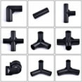 thumbnail image 2 of 5Pcs Black Pipe Connector DIY Shelf Tent Fixed Connector Fittings I.D 8/12/16/19mm ABS Plastic Tee Four Way Elbow Straight Joint, 2 of 10