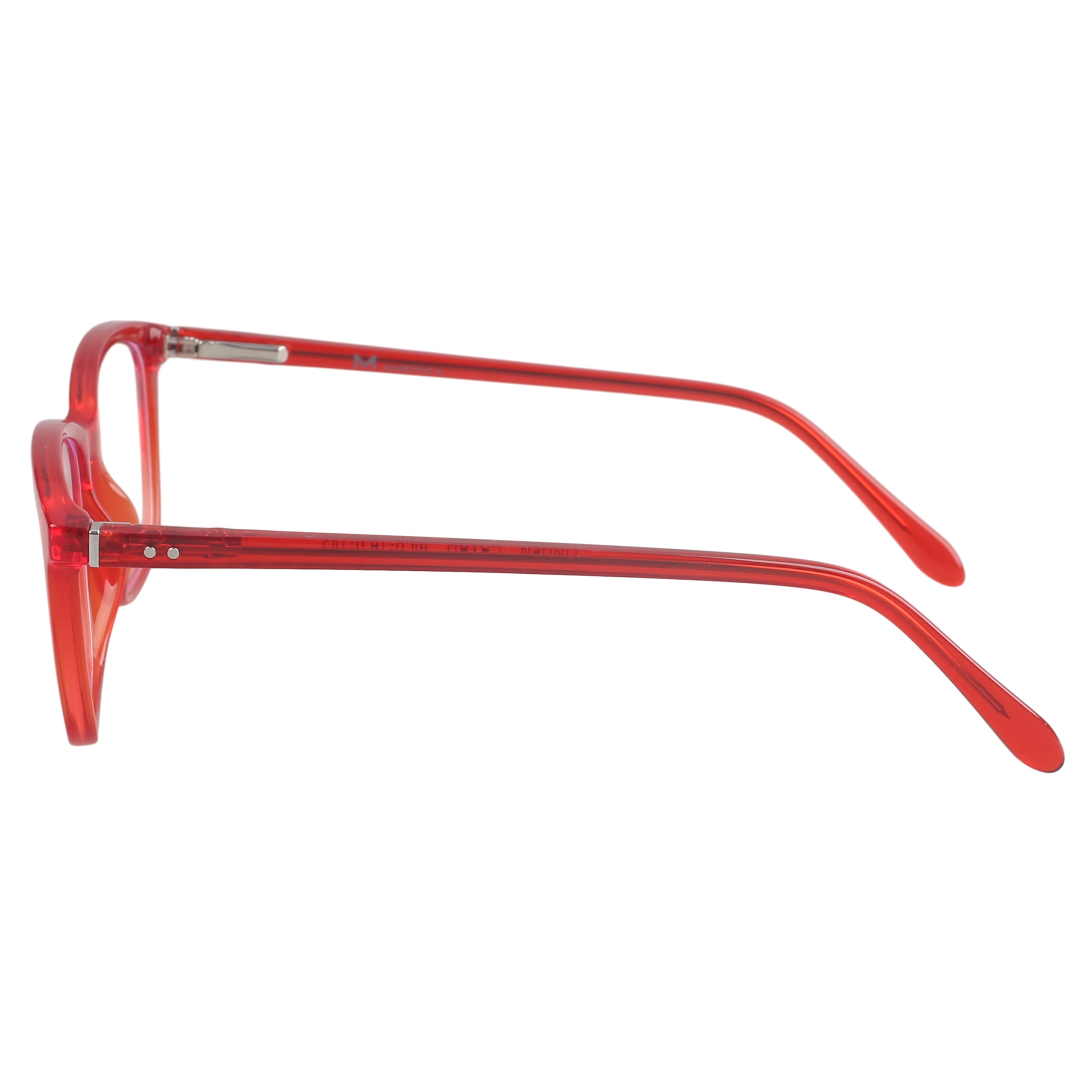 Women's M America Linden Rx'able Eyeglasses, Square, Plastic, Red Crystal, 1 Pair