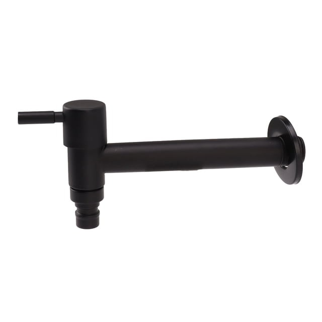 Single Cold Water Tap, Bathroom Cold Water Faucet G1/2 Thread Black For Gardens For Washing Machine,for Mop Pool