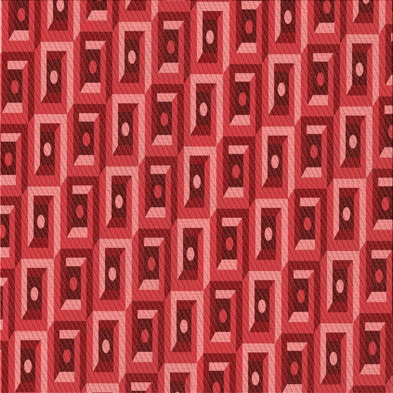 Ahgly Company Indoor Square Patterned Valentine Red Area Rugs, 8' Square