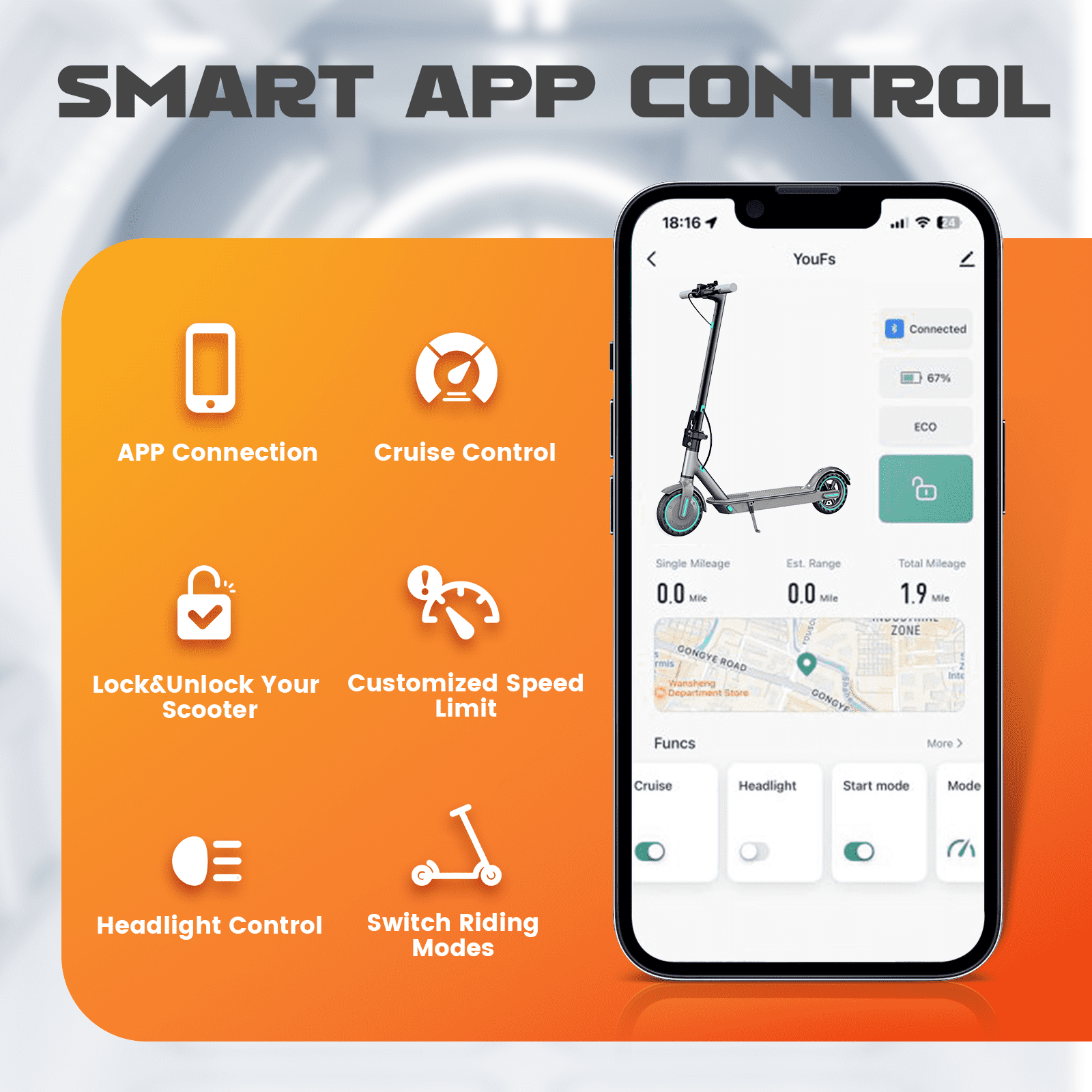 Electric Scooter for Adults - 350W Motor 8.5" Solid Tires, up to 19MPH and 16Miles Long-Range Portable E Scooter