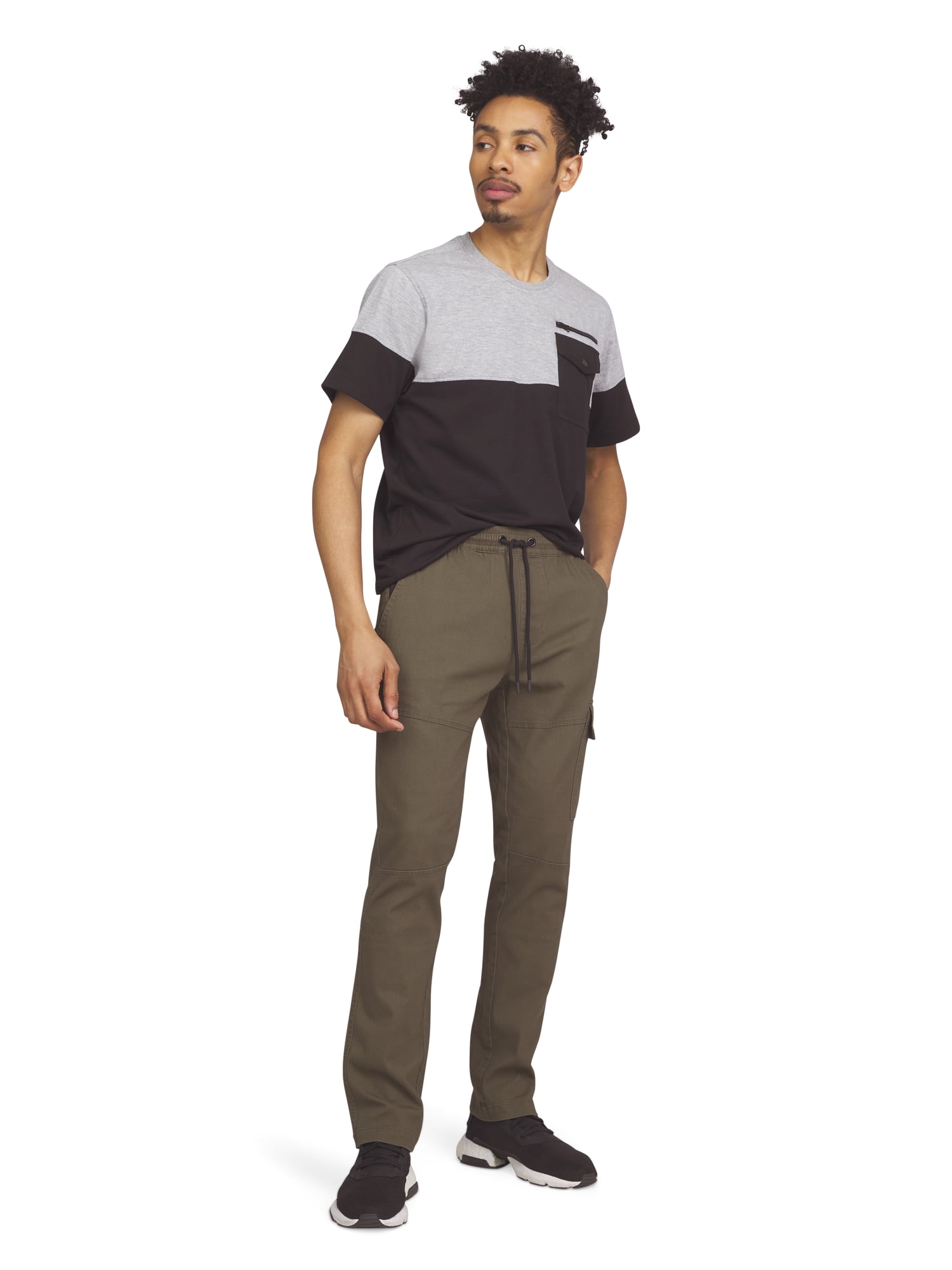 Akademiks Men's Stretch Twill Pull-On Pants with Pockets, Sizes S-2XL