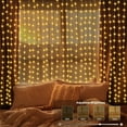 thumbnail image 5 of WarmHaven 300 LED Fairy Curtain Lights 2 Color Changing,9.8Ftx9.8Ft Hanging Lights Battery Operated with Hooks,Outdoor Curtain Light Waterproof for Party Backdrop Patio Decorations (Warm White&Color), 5 of 16