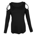 thumbnail image 4 of Blusa con hombros descubiertos y tiras para mujer, blusa de manga larga, túnica holgada Sunnimix blusa tops hombro frío, 4 of 8