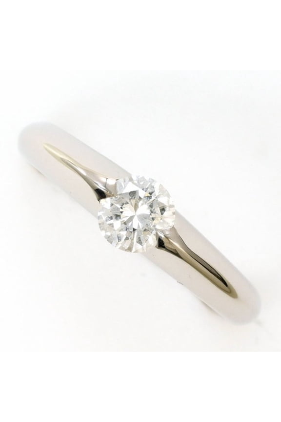 Pre-Owned PT900 Platinum Ring, 1 Diamond (0.421 carat), Certificate of Authenticity, Total...