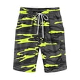 thumbnail image 4 of Sakmal Bermuda Shorts for Men Knee Length Cotton Linen Stretch Green Drawstring 9 Inch Camo Mens Shorts XL, 4 of 5