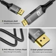 thumbnail image 6 of 8K DisplayPort to HDMI Compatible Cable 8K@60Hz 4k@120hz DP to HDMI Adapter Display Port Video Audio for PC HDTV Projector Xbox, 6 of 17