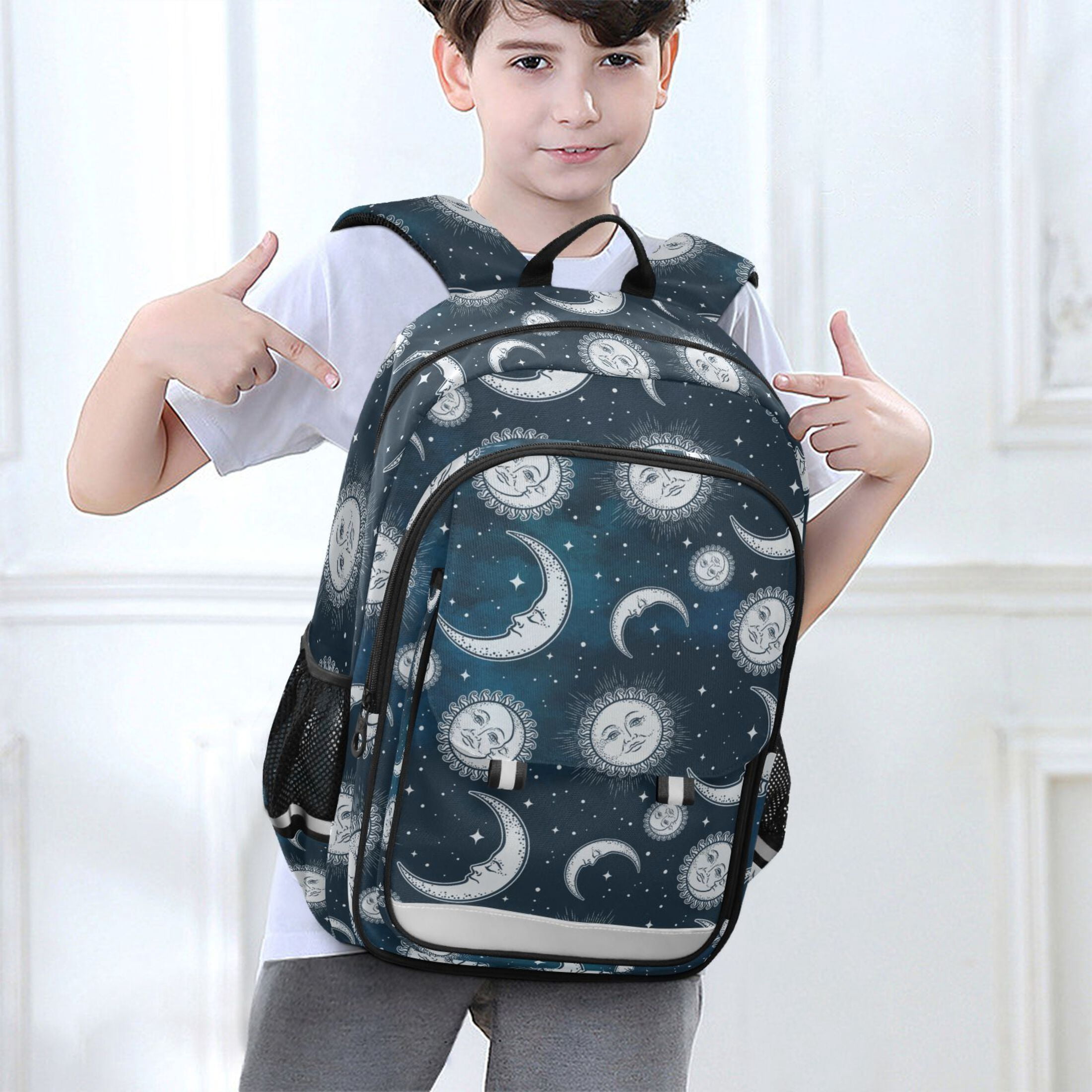 ALAZA Bohomia Moon Sun and Stars Laptop Backpack Purse Travel Bag Casual School Bookbag Rucksack for Women Men