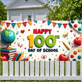 thumbnail image 5 of LUUFILx Happy 100th Day of School Banner Celebration Decorations Colorful Backdrop School Party Supplies Classroom Event Background Photography Props, 5 of 8