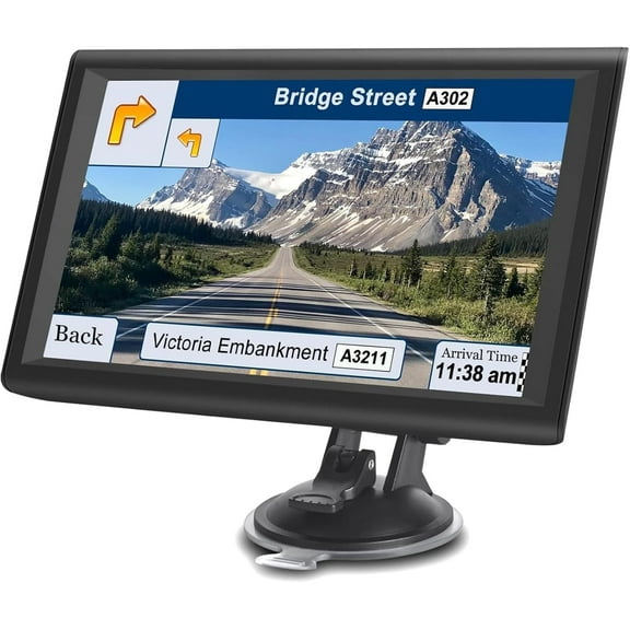 GPS Navigator for Car, Latest 2025 Map 9 Inch Touch Screen, Voice Turn Direction Guidance, Support Speed and Red Light Warning, North America Lifetime map Free Update