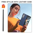 thumbnail image 2 of Wallet Case for Samsung Galaxy Z Fold2 Flexible Clip Card Slots Flip Case with Glass Screen Protective Film Pen Stylus, PU Leather Magnetic Snap Shockproof Full Protection Cover, Blue, 2 of 11