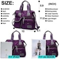thumbnail image 2 of Tote Bag for Women,Large Capacity Top Handle Handbags with Multi Pockets & Zip,Lightweight Ladies Shoulder Bags,Nylon Cross body(Pure Black), 2 of 5