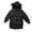 Black, variant on AUNVITO 2025 Trendy Children's Solid Color Hooded Cotton Jacket With Medium To Long Length And Thick Velvet Zipper Cover
