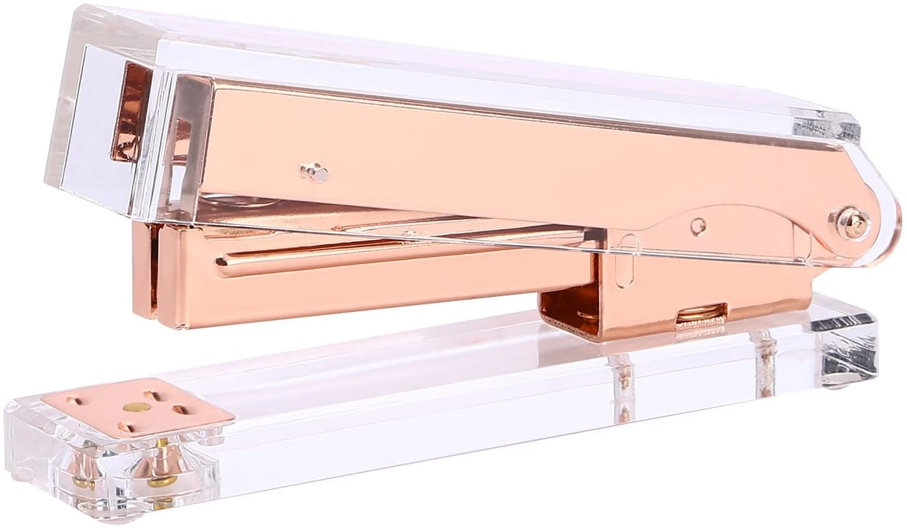 Stapler, Commercial Desk Stapler, Acrylic Clear Desktop Stapler with