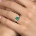 thumbnail image 4 of Gem Stone King 10K Two Tone Gold Green Malachite and White Moissanite Engagement Ring for Women | 2.96 Cttw | Oval 9X7MM | Gemstone Birthstone | Size 5, 4 of 7