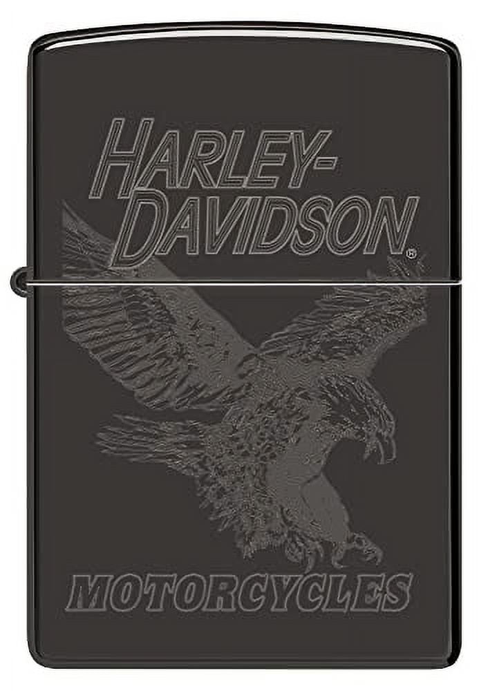Zippo Harley-Davidson Fancy Fill High Polish Black Lighter - Elegant & Detailed