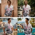 thumbnail image 2 of FOR U DESIGNS Ink Lotus Print Couple Matching Outfit Set Chinese Style Couple Outfits Linen-Style Mens Button Down Shirt Sleeveless Women Long Dress, 2 of 7
