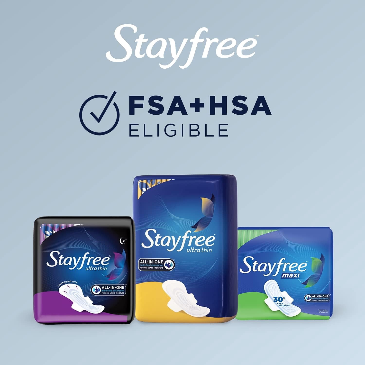 Stayfree Classic Pads Super Long without Wings, Unscented, (2 pack of 22 Ct)