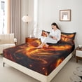thumbnail image 4 of Castle Fairy Mythology Phoenix Twin Sheet Sets for Boys Girls,Flame Bird Bedding, 4 of 7